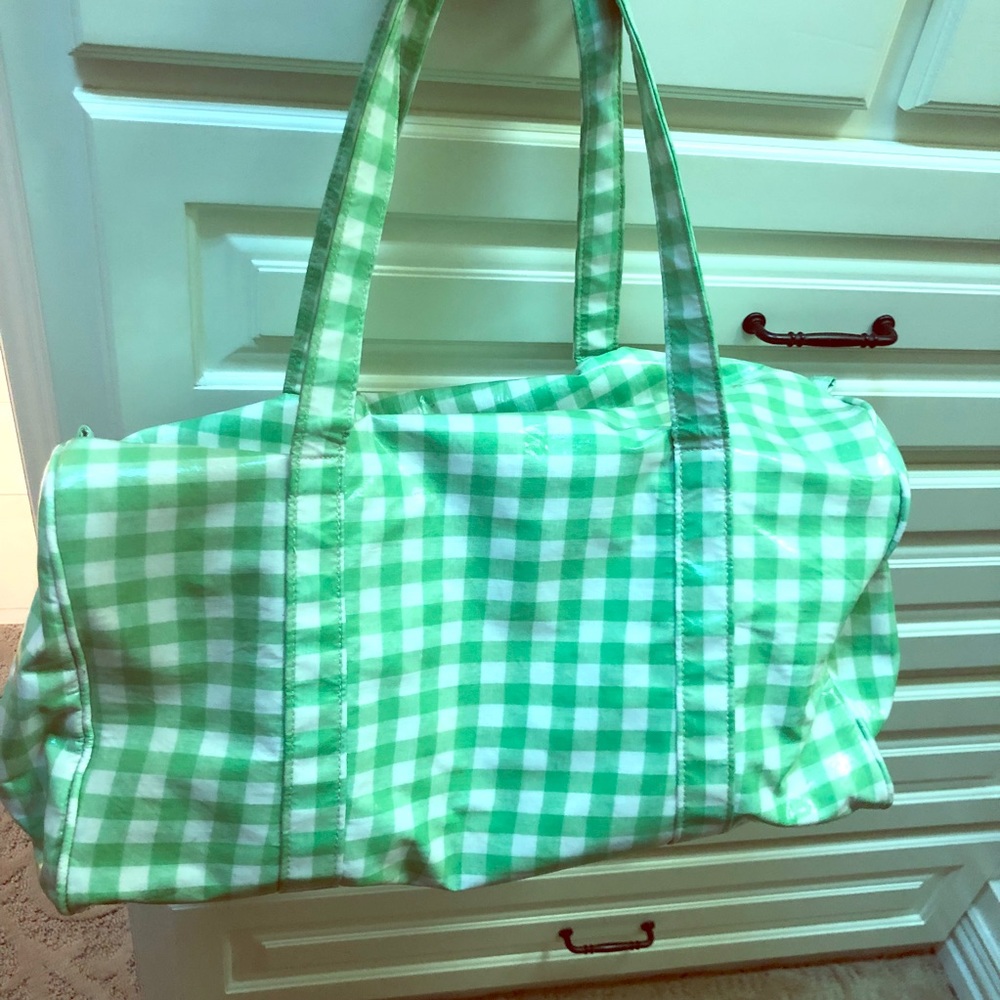 Green custom made travel bag